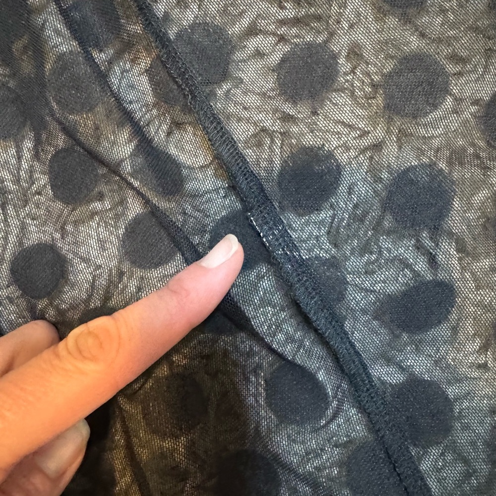 Robert Kitchen Sheer Black Polka Dot Mesh Jacket size Large - Picture 7 of 12